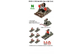 Buffer Stops with Light Pack of 2 N Scale